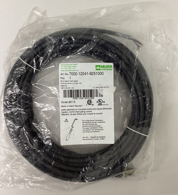 Murr 7000-12041-6251000 M12 Male Single-end 5-Wire Cable 10M