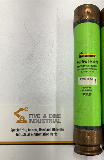 Fusetron FRS-R-45 Lot of (3) Fuses 45A 600V Vac - 0