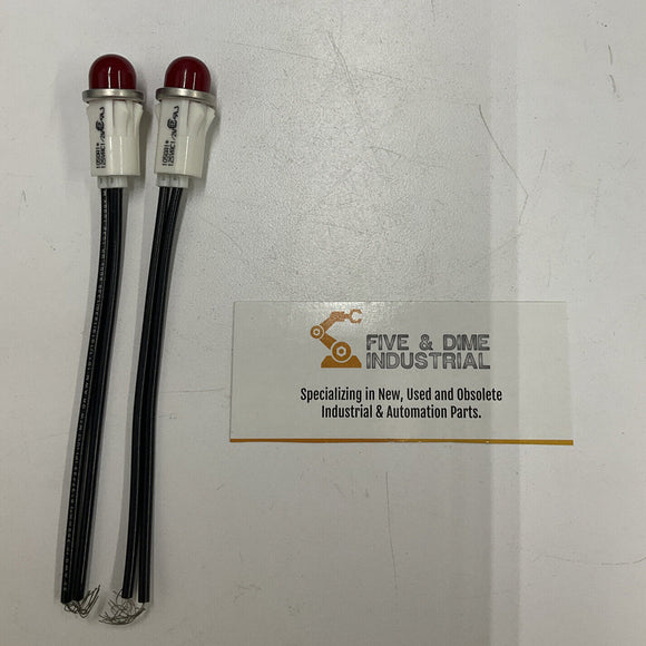 VCC Lot of 2 1050A1 / 18M7892 Red Wired 125 Vac Snap in Lamp