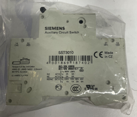 Siemens 5SY6510-7 Circuit Breaker 3P 10A
