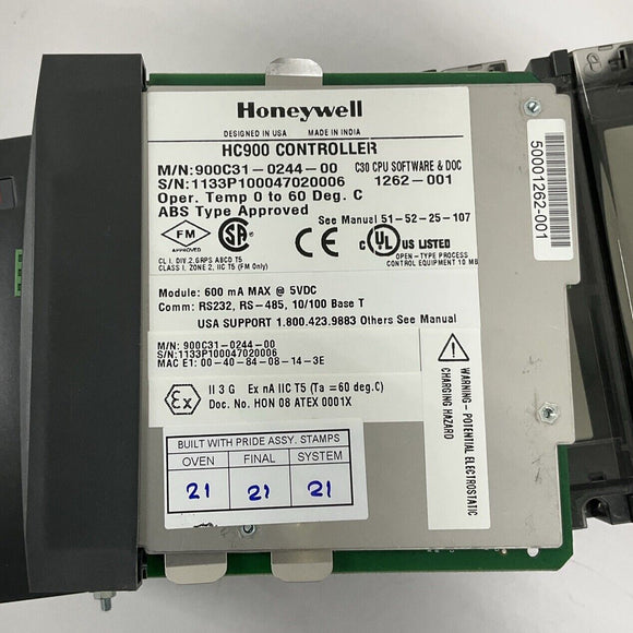 Honeywell 900C31-0244-00 HC900 C30 PLC Module w/ Rack, PS & Modules
