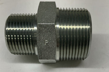 Parker 1-1/4x1 FF-S Hex Pipe Nipple 1"x1-1/4" Male NPT
