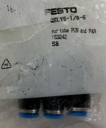Festo QSLV6-1/8-6 Distribution Tee for 4 Pun & Pan Tube 153242