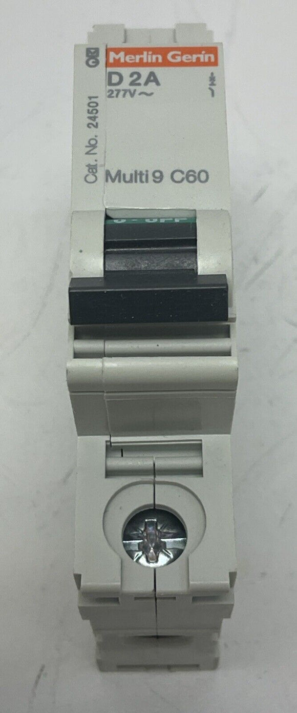 Merlin Gerin 24501 Circuit Breaker Multi 9 C60 2-Amp, 277 Volts