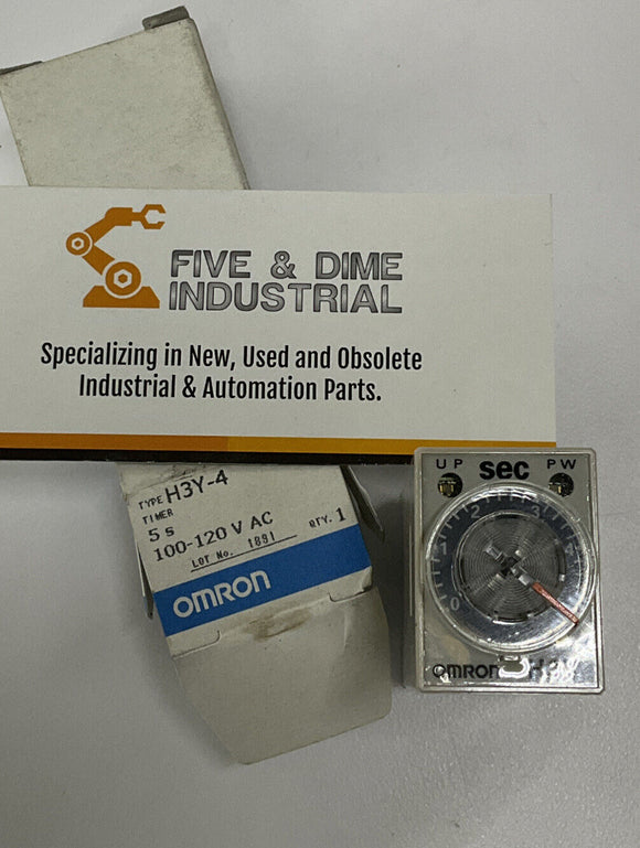 Omron H3Y-4 Timer 0-5 Seconds 100-120VAC, 14 Pin