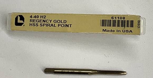 Regency Gold 61108 4-40 H2 HSS Spiral Point Tap