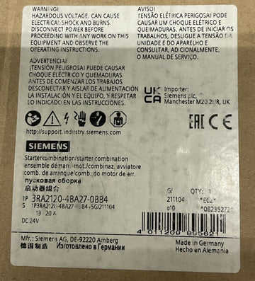 Siemens 3RA2120-4BA27-0BB4 Starter Combination Load  Feeder 13-20A - 0