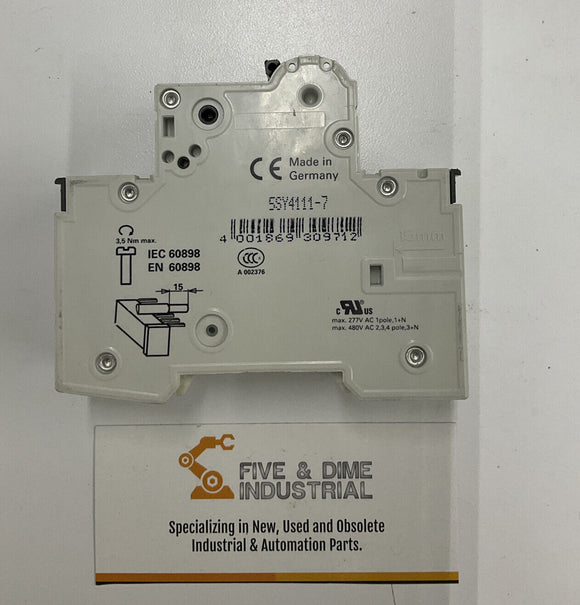 Siemens 5SY4211-7 Circuit Breaker MCB-C5 5 Amp  w/ 5ST3010 Auxiliary Switch