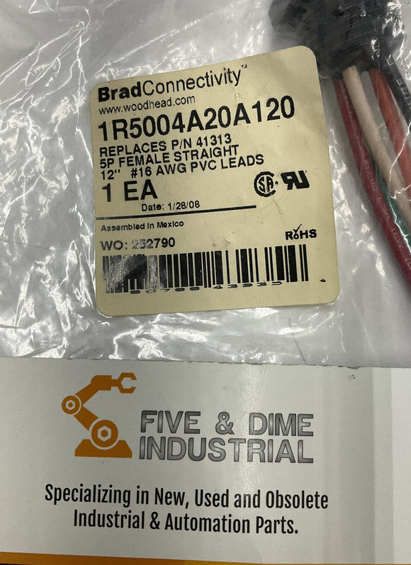 Brad Connectivity 1R5004A20A120 5-Pin Female Straight 12"