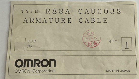 Omron R88A-CAU003S Motor Armature Cable Connector Cordset