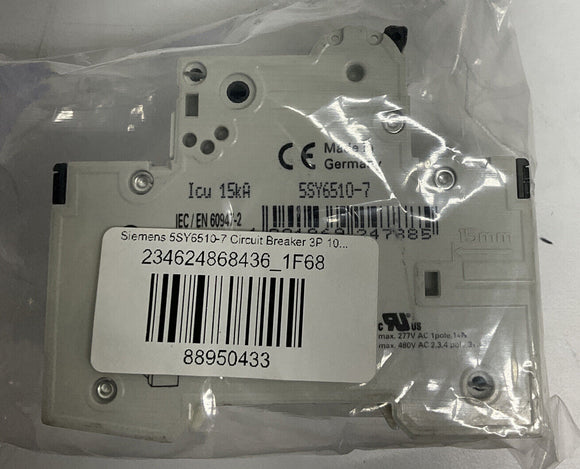 Siemens 5SY6510-7 Circuit Breaker 3P 10A