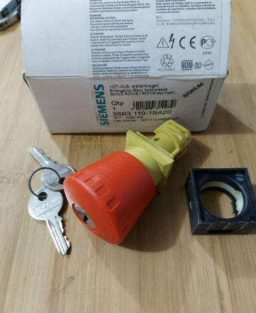 Siemens 3SB3-110-1BA20 Twist Release Emergency Stop w/ Keys