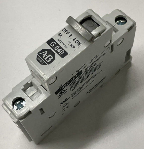Allen Bradley 1492-CB1-G040 4 Amp Din Mount Circuit Breaker