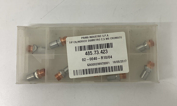 Prima Industries 485.73.423 2.5mm , M8 Laser Cutting Torch Tips. 10-Pack