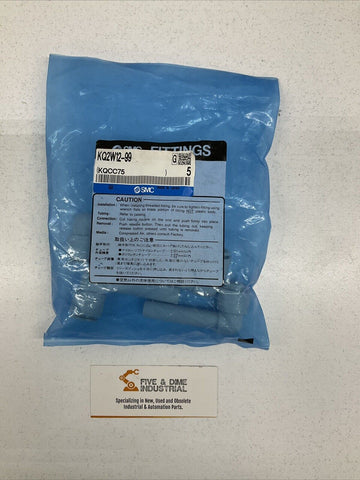SMC KQ2W12-99A Lot of 5 Extended Plug-In Elbow Fitting