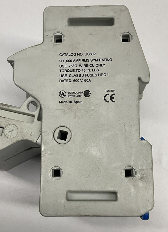 Mersen Gould US6J2 Ultrasafe Din Mount Fuse Holder 2-Pole 600V 60A