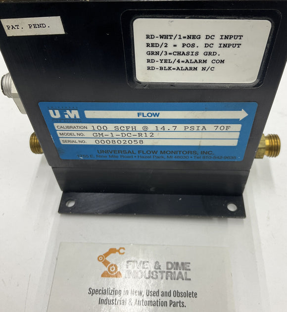 Universal Flow Monitors GM-1-DC-R12 100 SCPH @ 14:7 Psia