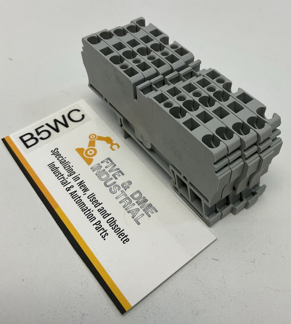 Allen Bradley 1492-L3Q Grey DIN Mount Terminal Block.  5-Pack