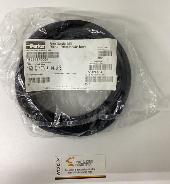 Parker A5G018P004 Wiper Seals 160x175x14/9.5  5-Pack