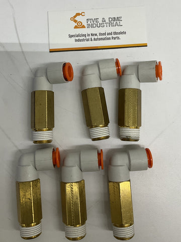 SMC KQ2W11-36S Extended Male Elbow 3/8 Npt X 3/8 OD Tube (Lot of 5) - 0