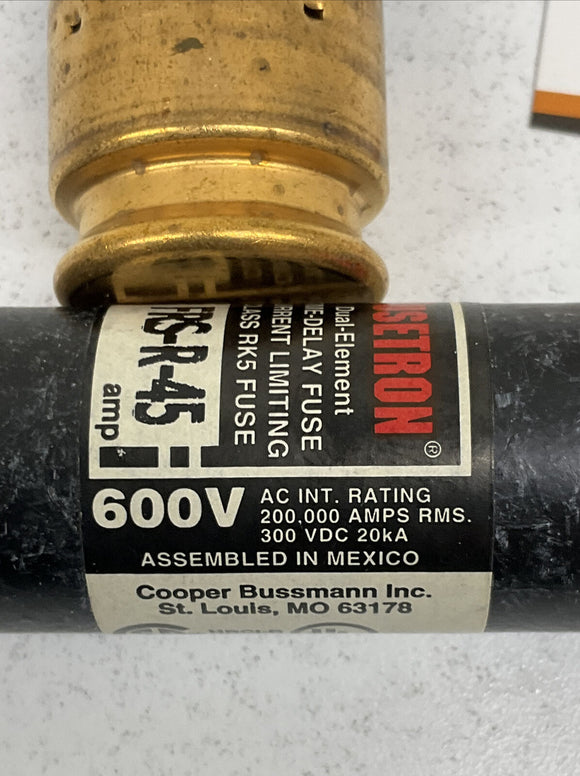 Fusetron FRS-R-45 Lot of 2  600V Fuse