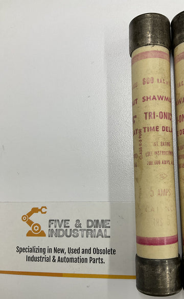 Gould Shawmut Tri-Onic TRS-5 Lot of 3 Time Delay Fuses - 0