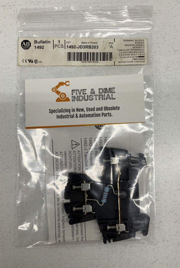 Allen Bradley 1492-JD3RB203 Terminal Block Ser. A