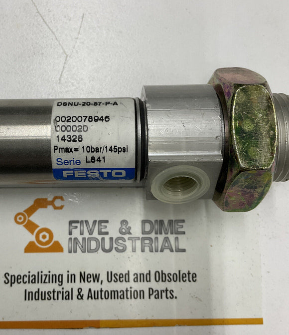Festo DSNU-20-57-P-A Double Acting Cylinder 10BAR 145 Psi