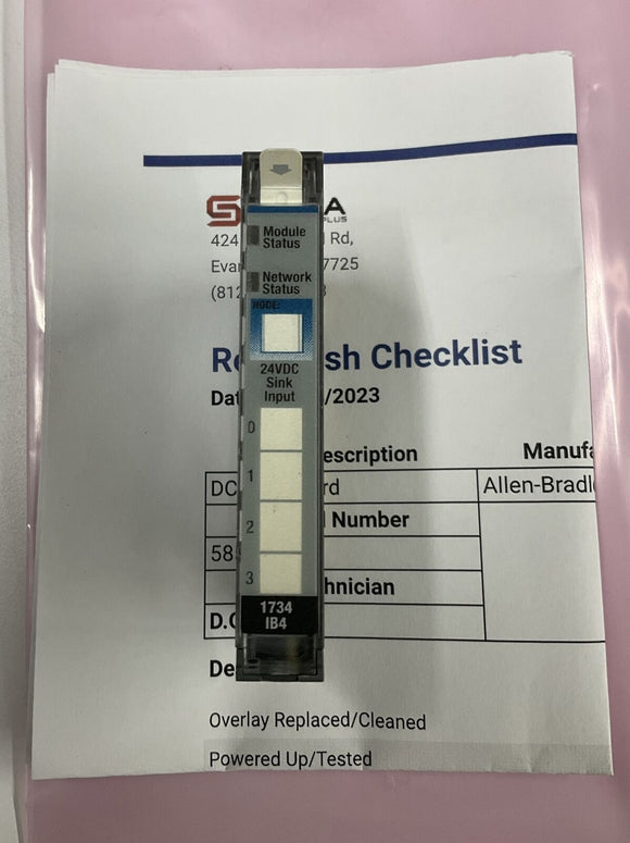 Allen Bradley 1734-IB4 Ser. D 24 VDC Sink Input Module FW 3.022