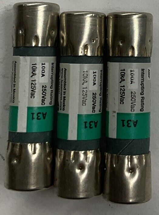 Bussman FNA-3 Lot of 3 Time Delay Pin Indicating Fuses 3A