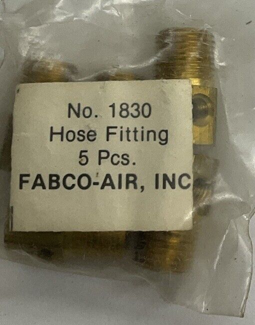 Fabco 5 Pack Air Fittings 1830 Tee  1/8 NPT to 10/32