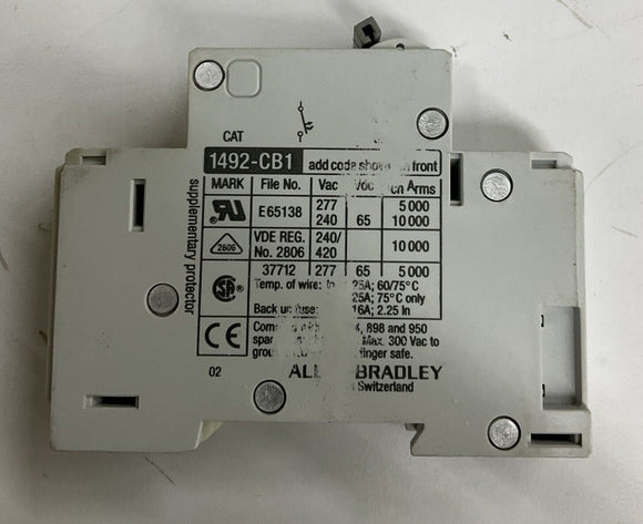 Allen Bradley 1492-CB1-G100 Circuit Breaker Ser.B 10 amp