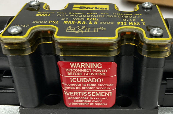 Parker D1VW020DNJGL5691XB027 Directional Control Valve 3000 PSI