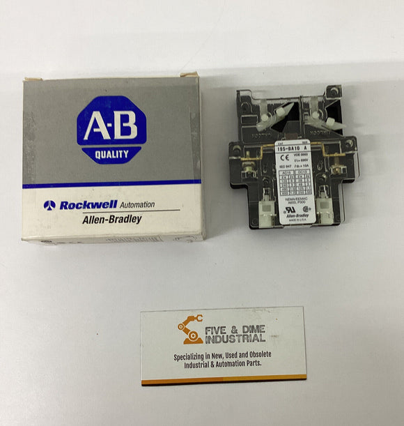 Allen Bradley 195-BA10 Ser. A Auxiliary Contact /  Switch 10 Amp