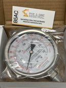 Stellar STE500-2 4" Ammonia Gauge -30inHg-300 PSI 316 SS Tube & Socket, 1/4" NPT-2