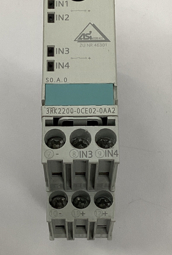 Siemens 3RK2200-0CE02-0AA2 AS-Interface Control Module 4 DI