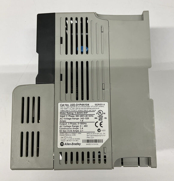 Allen Bradley 22D-D1P4N104 Powerflex 40 0.5HP Motor Drive