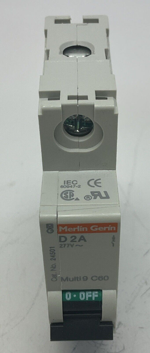 Merlin Gerin 24501 Circuit Breaker Multi 9 C60 2-Amp, 277 Volts