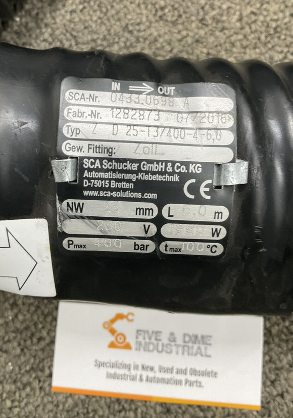 SCA Schucker 0433.0698 Hot Melt Glue Hose 25mm 6 Meter 1980W 230V