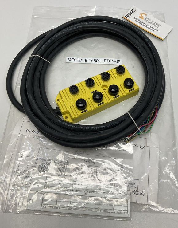 Molex Woodhead BTY801P-FBP-05 1201140072 8 Port PNP Junction Box, 8-Port