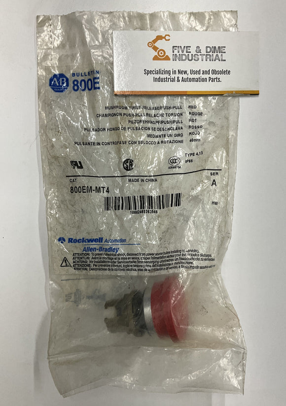 Allen Bradley 800EM-MT4 Push Button Red Ser A