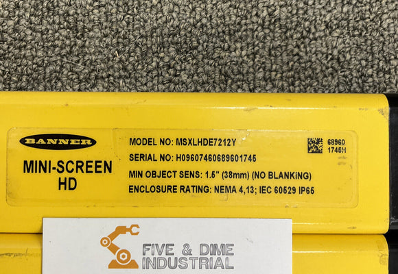 Banner MSXLHDE7212Y Safety Long Range Curtain Set