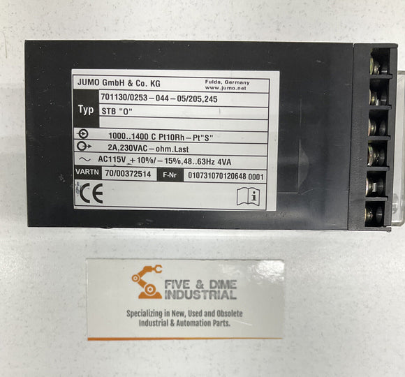 Jumo 701130/0253-044-02/206.245 Temperature Limiter 1000 14000