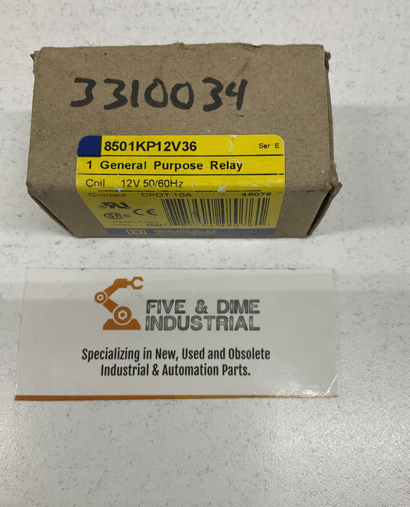 Square D 8501KP12V36 Series Relay 12V 50 60Hz