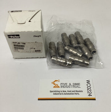Parker Legris 62PLM-8M Nickel Plated Brass Union 8mm Box of 10