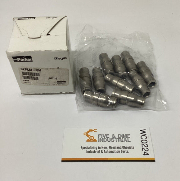 Parker Legris 62PLM-8M Nickel Plated Brass Union 8mm Box of 10
