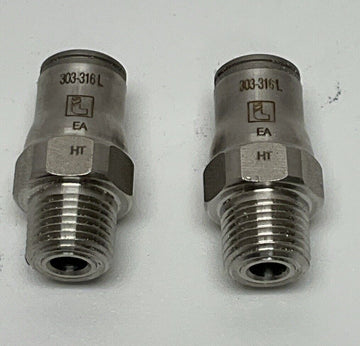 Legris 3805 56 11  Push Connector SS-316 1/4" OD Tube x 1/8" MNPT 2-Pack - 0