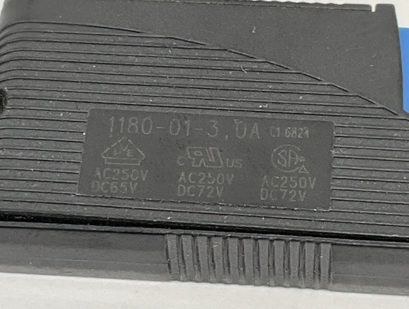 ETA 1180-01-3.0A / 51012498 3-Amp Push-Push Actuation Circuit Breaker