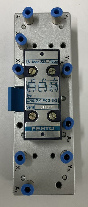Festo 4204 ZK-PK-3-6/3 Valve with Base 152883 D.S-PPV-2K-6/3 - 0
