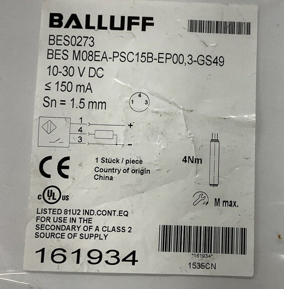 Balluff BES-M08EA-PSC15B-EP00.3-GS49 Sensor